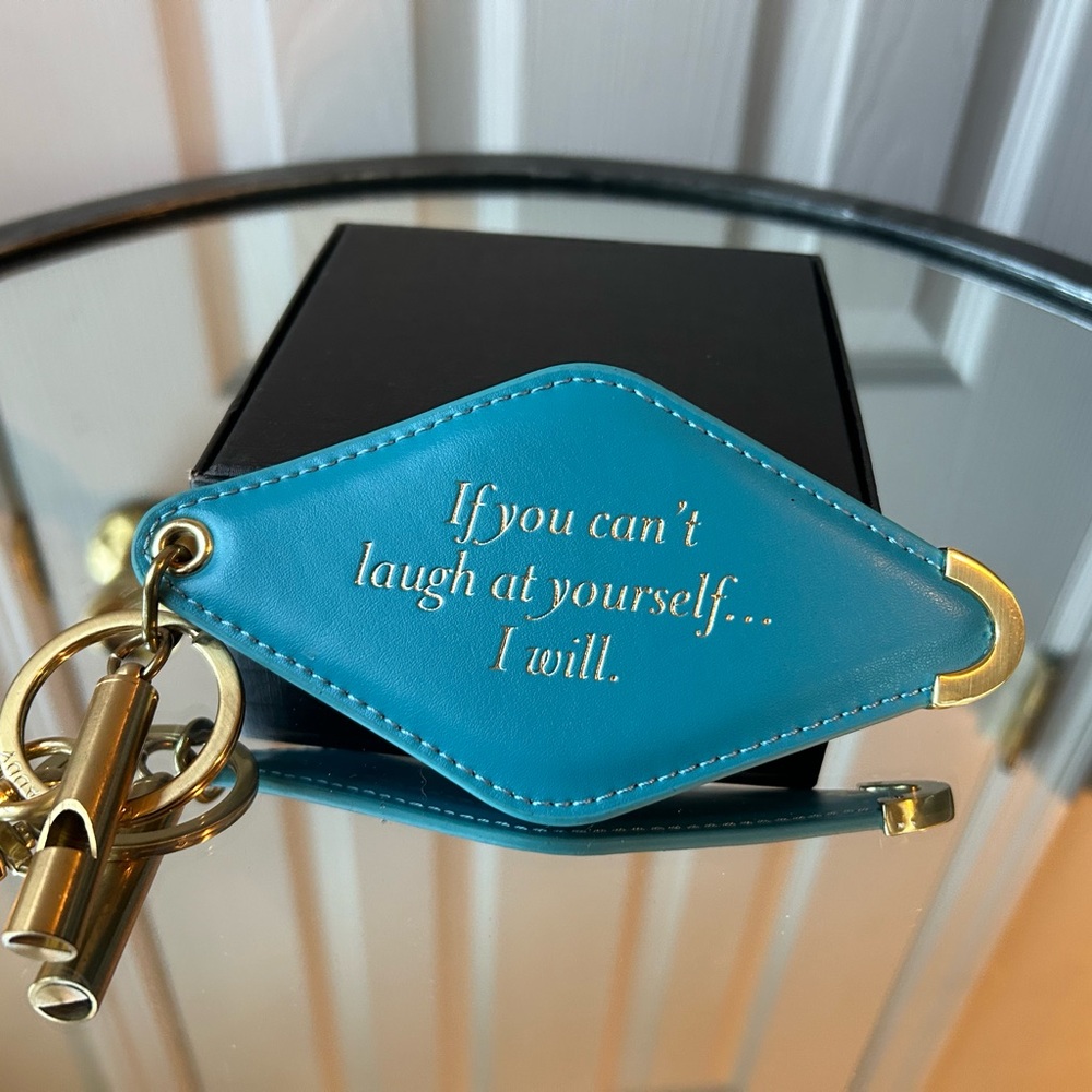 Teal Keychain with Gold Accents